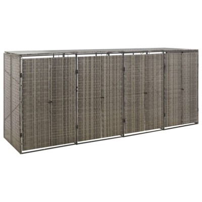 Gossi magazie de pubele cvadrupla, gri, 274x80x117 cm, poliratan foto