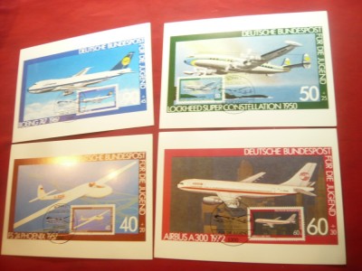 Set 4 Maxime 1980 RFG cu seria Aviatie foto