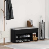 VidaXL Bancă de pantofi Stejar negru 102x30,5x45 cm Lemn prelucrat