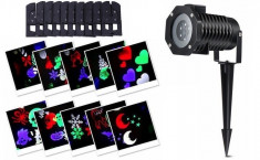 Proiector laser 4 anotimpuri cu 12 diapozitive interschimbabile,Craciun,An Nou,Halloween,Valentines Day,Party foto