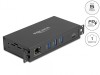 HUB carcasa metalica 3 x USB 5 Gbps + RJ45 Gigabit LAN PoE++ si 1.5 kV Isolation, Delock 64336