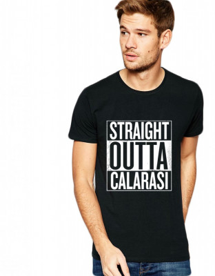 Tricou negru barbati - Straight Outta Calarasi - 2XL foto