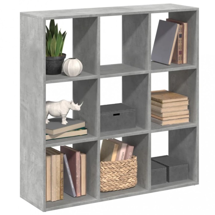vidaXL Bibliotecă/separator cameră gri beton 102x29x103,5 cm lemn 858042