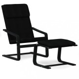 Cumpara ieftin Scaun de relaxare cu taburet, negru, textil