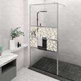 vidaXL Paravan duș walk-in cu raft crom 115x195 cm sticlă ESG/aluminiu