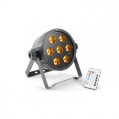 Beamz FlatPAR 7x 1W5-in-1 Color RGBAWLED DMX IR telecomanda incl. foto