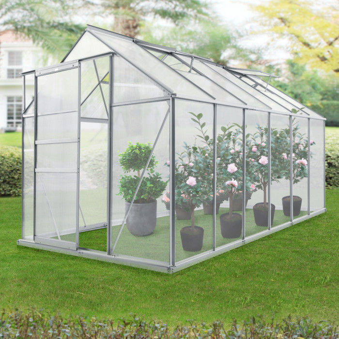 Sera gradina Oisterwijk 370 x 190 x 195 cm policarbonat transparent [en.casa] HausGarden Leisure