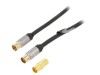 Cablu Coaxial 75&Omega; 5m 9.5mm Cu Priză și Mufă PVC, Goobay