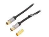 Cablu Coaxial 75&Omega; 5m 9.5mm Cu Priză și Mufă PVC, Goobay