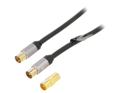 Cablu Coaxial 75&amp;Omega; 5m 9.5mm Cu Priză și Mufă PVC foto