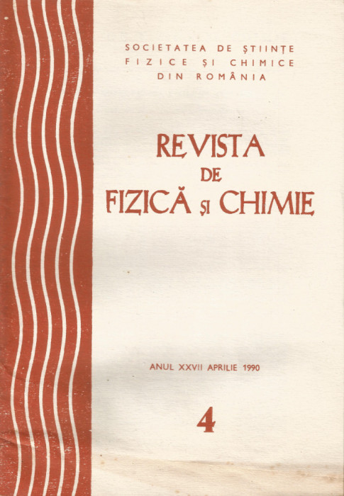 Rom&acirc;nia, Revista de Fizică şi Chimie, nr.4/1990