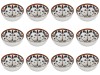 Set boluri, 12 piese, 250 ml, Portelan, Alb