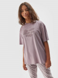 Tricou cu imprimeu pentru fete - bej, 4F Sportswear
