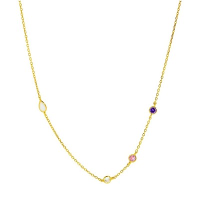 Colier din argint cu zirconii colorate foto