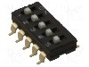 Intrerupator DIP, 2 pozitii, montare SMT, 5 sectiuni, OMRON OCB - A6S-5104-H