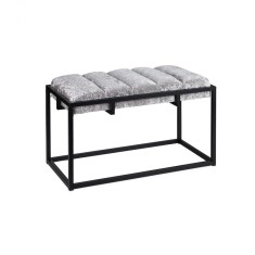 Banca design industrial, schelet metalic, perna groasa de catifea