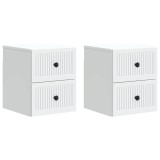 vidaXL Dulap de noapte suspendat cu sertar 2 pcs Alb 33 x 34,5 x 40 cm 897956