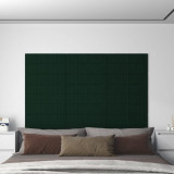 Panouri de perete 12 buc. verde &icirc;nchis 60x30 cm catifea 2,16 m&sup2; GartenMobel Dekor, vidaXL