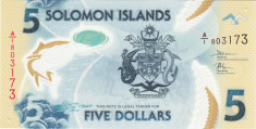 Insulele Solomon, 5 Dolari 2019, polimer, necirculata foto