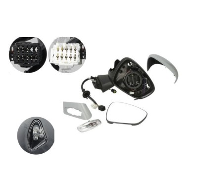Oglinda exterioara Citroen C4 (B7), 09.2010-, Citroen Ds4, 06.2011- , partea Dreapta, culoare sticla crom, sticla convexa, carcasa grunduita, cu inca foto