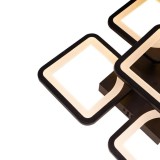 Lustra LED cu telecomanda ZOE 65W, 5 Patrate, lumina Rece/Calda/Neutra, Dimabila, Negru