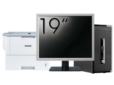 Pachet Calculator Second Hand HP ProDesk 490 G3 Tower, Intel Core i5-6400 2.70GHz, 8GB DDR3, 500GB HDD, DVD-ROM + Monitor 19&amp;amp;quot; &amp;amp; Imprimanta Brothe foto