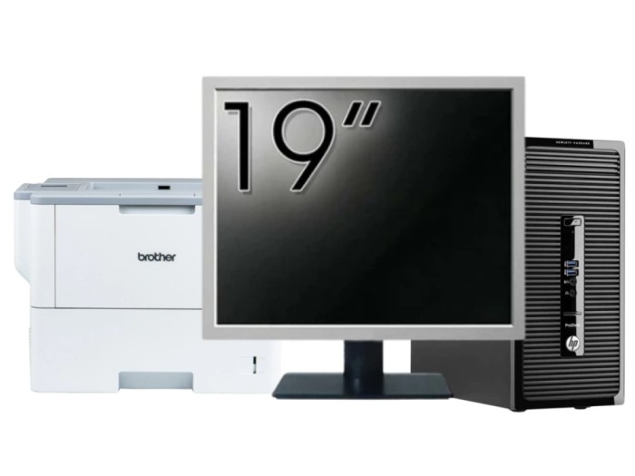 Pachet Calculator Second Hand HP ProDesk 490 G3 Tower, Intel Core i5-6400 2.70GHz, 8GB DDR3, 500GB HDD, DVD-ROM + Monitor 19&amp;quot; &amp; Imprimanta Brothe