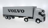 Macheta Tir Volvo FH 4x2 cu remorca 1:32 metal argintiu