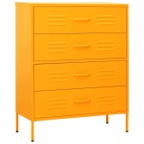 Cumpara ieftin Comoda cu sertare, galben mustar, 80x35x101,5 cm otel