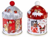 Set 2 borcane Craciun metal multicolor UI &Oslash; 9 cm x 14,5 H
