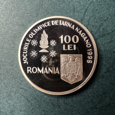 100 Lei 1998 Poof Jocurile Olimpice de iarna Nagano Patinaj Artistic Argint