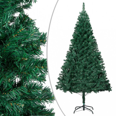 Pom de Crăciun artificial cu ramuri groase, verde, 150 cm, PVC foto