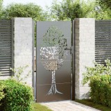 VidaXL Poartă de grădină, Poartă de grădină 105x75 cm Oțel Corten cu design de copac