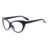 Ochelari tip rame cu lentile transparente Ochi de pisica Cat eye Negru