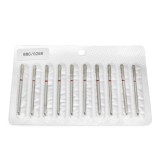 Set de 5 unități: Capăt de freză de diamant pentru cuticule, cilindru rotunjit, br&acirc;u roșu, 880/025R