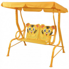 Balansoar/leagan pentru copii, galben, model tigru, 115x75x110 cm, Sandia foto