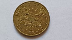 Kenya -10 Cents 1989 foto