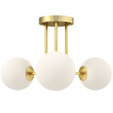 HOMCOM Candelabru de Tavan Vintage cu 3 Puncte de Lumină, cu Socluri G9, 42x42x26.5 cm, Becuri Neincluse, Aur | Aosom Romania