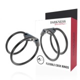 DARKNESS - DOUBLE FLEXIBLE PENIS RING, DARKNESS SENSATIONS