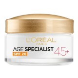 Crema antirid de zi cu SPF20, Age Specialist 45+, 50 ml, LOreal