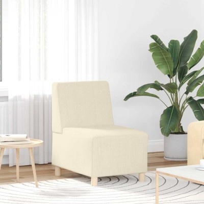 vidaXL Unitate Sofa Modulară Fără Brațe Crem 55 x 74 x 82 cm foto