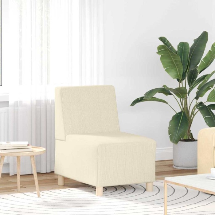 vidaXL Unitate Sofa Modulară Fără Brațe Crem 55 x 74 x 82 cm