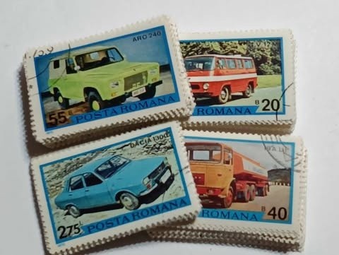 Romania 1975 - Autovehicule romanesti, 100 buc. stampilate(4 val.dif.)