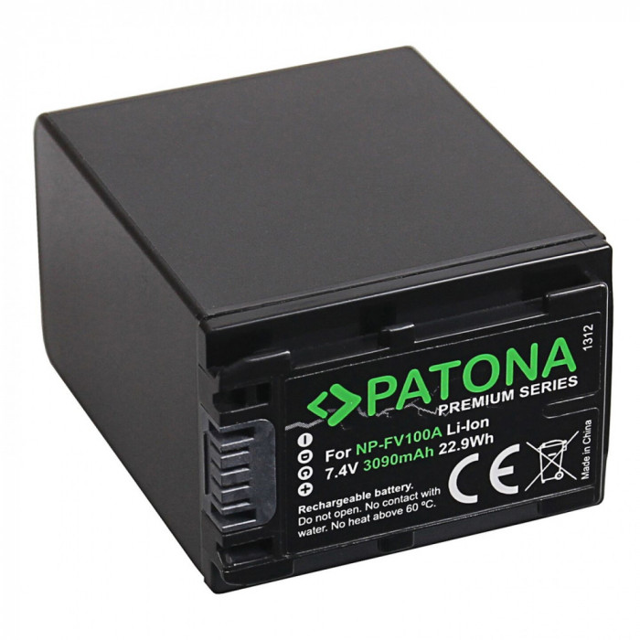 Acumulator Patona Premium NP-FV100 3090mAh replace Sony DCR-DVD DCR-HC DCR-SR - 1312