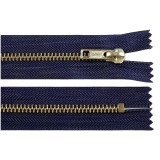 Fermoar metalic nedetasabil Crisalida, lungime 20 cm, Bleumarin
