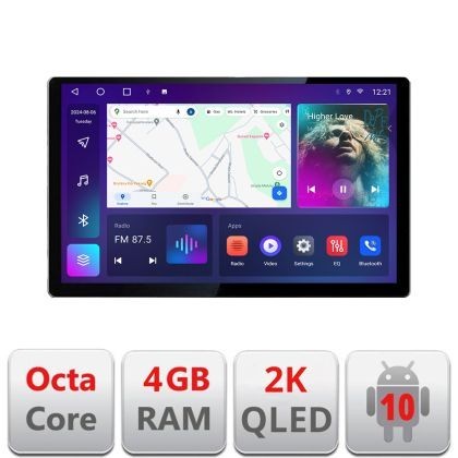 Navigatie Ford Focus C-max S-max Galaxy Mondeo unitati ovale Qled 2K Octa Core 4+64 LTE 4G DSP Wifi 5Ghz android auto carplay radio gps internet kit-f