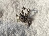 Brosa Cerb Vanatoare Austria, Vintage Colectie, Argintiu Patinat, Bijuterie Rara Efect, Anii 1900, Accesorii Vanatoare