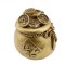 Statueta Feng Shui din rasina cu Vasul Prosperitatii cu monede si funda, 6,4cm,