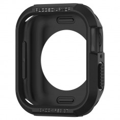 Husa Antisoc Premium Spigen Rugged Armor pentru Apple Watch Seriile 6/5/4/SE (44mm), Protectie la Standarde Militare, Negru foto