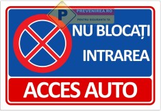 Indicator albastru nu blocati intrarea foto